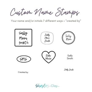 Custom Name Stamps at Shades of Clay