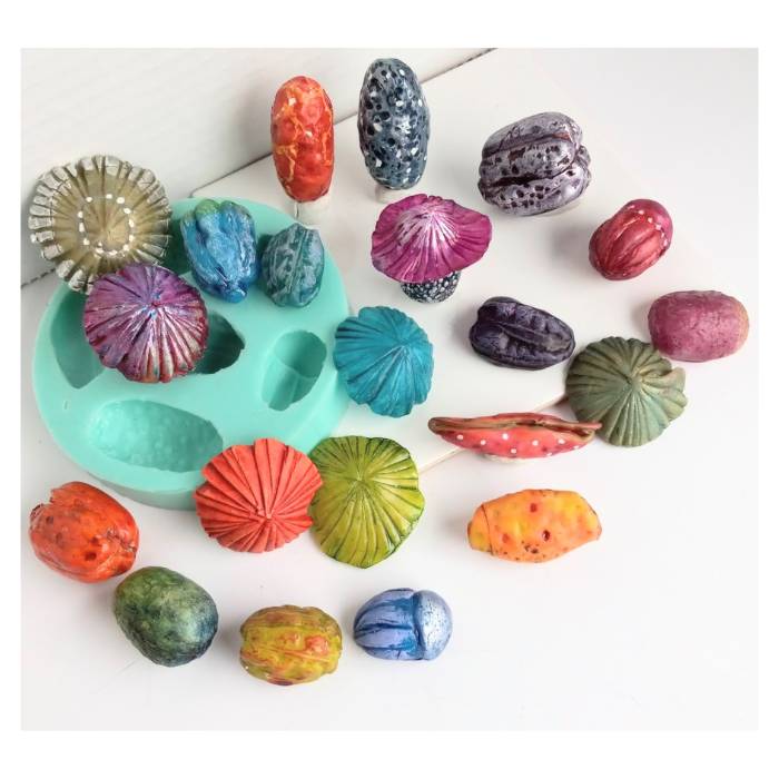 Silicone bead molds for clay and resin
