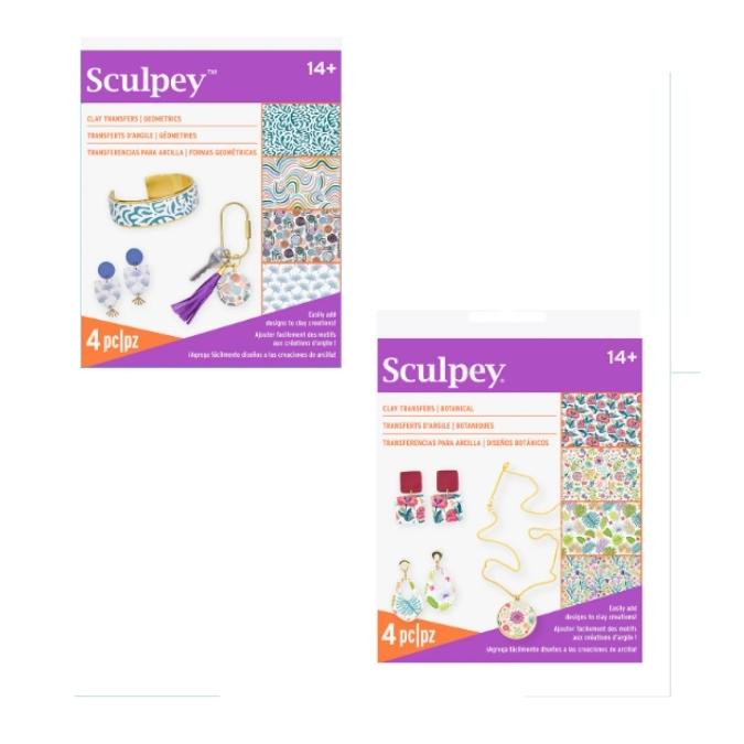 Sculpey Clay Transfers Botanical and Floral for adding to polymer clay surfaces