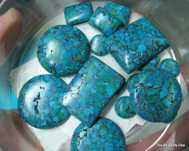 Turquoise Cabochons made with the Geometric CaBezel Mold