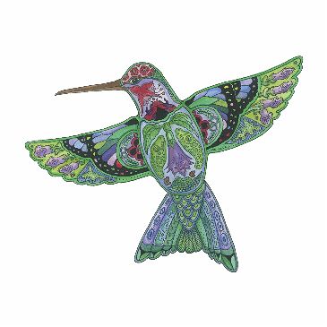 Hummingbird Rubber Stamp by Sue Coccia