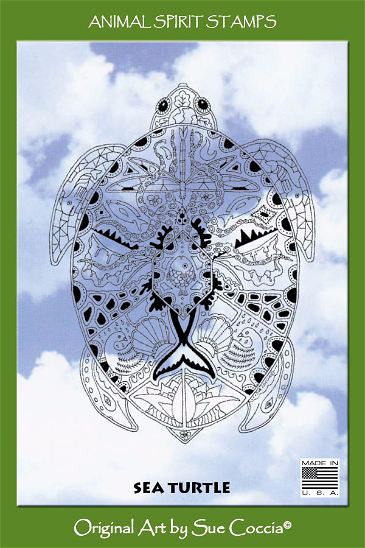 Sea Turtle Rubber Stamp by Sue Coccia