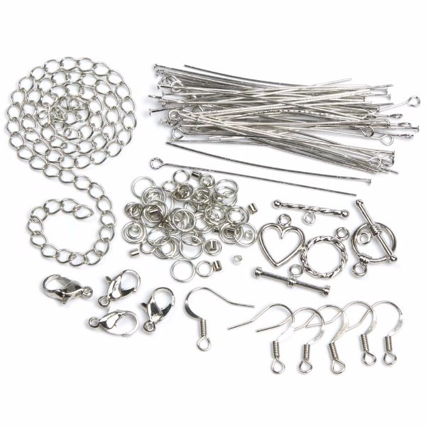 Jewelry Basics Starter Pack Silver Tone 134 pcs