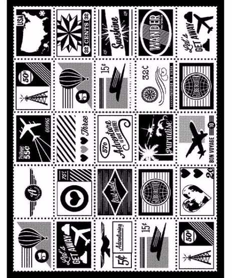 Texture Stamps Let's Get Away Rubber Stamp