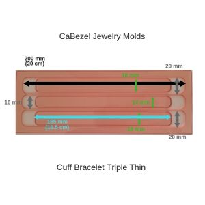 CaBezel Jewelry Molds Cuff Bracelet Triple Thin