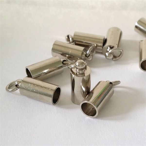 End Caps for 5 mm Cord-10 pack Nickel Plate