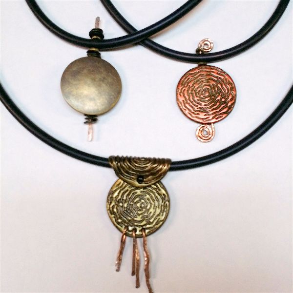 Lyn Tremblay's Assortment of Pendants made using the 8mm Buna Cord