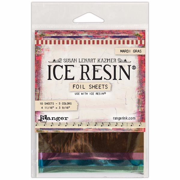 IRA49975 ICE Resin Foil Sheets Mardi Gras