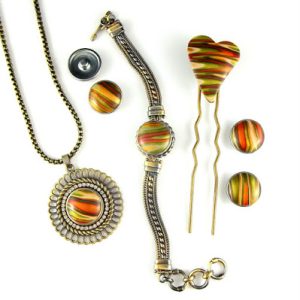 Ripple Blade Cane Snaps - Jewelry by Carolyn Good
