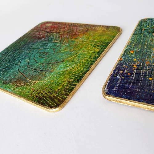 Gilded Edge Coasters using Krylon Markers