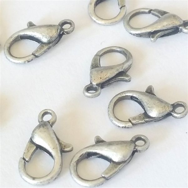 Lobster Clasp 12mm Ant Silver 15 per Bag