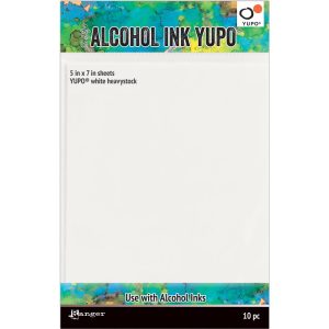 Tim Holtz Alcohol Ink White Yupo Paper 144lb 5/Pkg 8x10