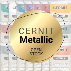 Metallic Series Cernit Polymer Clay open stock. There are 21 colours to choose from.