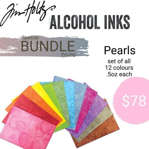 Tim Holtz Pearls Alcohol Ink Set of 12 Pearls