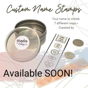 Get your CUSTOM Name Stamps to add a signature to your designs in polymer clay, pottery etc.