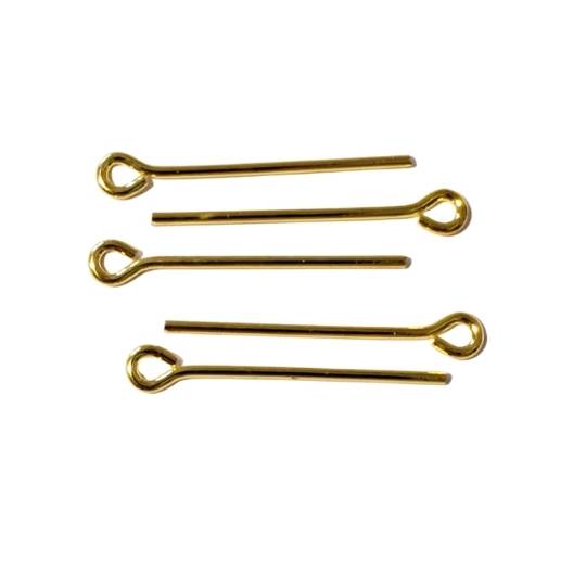 Gold Eye Pins 100pcs .75"