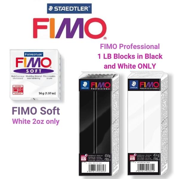 FIMO Pro 1LB Black and White and FIMO Soft 2oz White