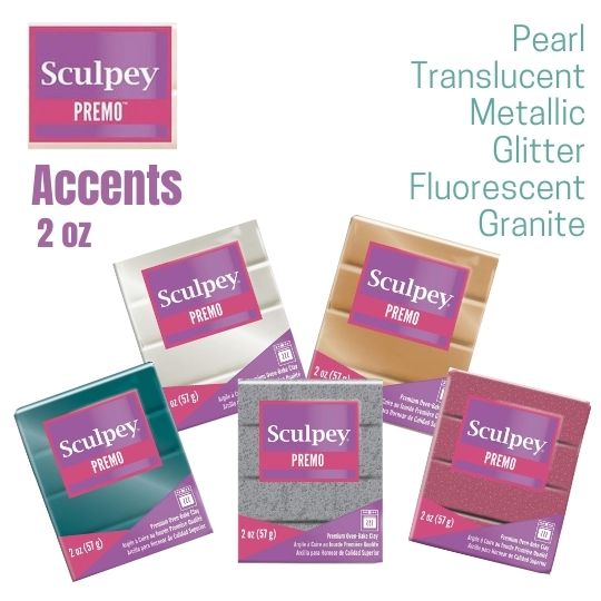 Premo Sculpey Polymer Clay Accents 2 oz bars