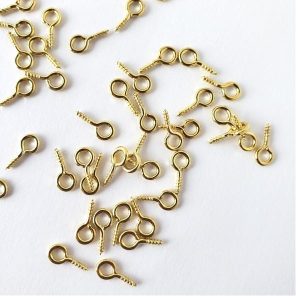 Screw Eyes Gold 1cm 144 pcs