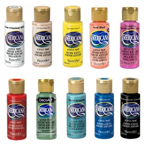 Americana Acrylic Paint Set 12 Piece Acrylic Paint Art Set 