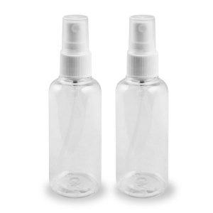 Plastic Bottles: 2oz Pump-Spray~ Refillable Screw-Top 2/pk