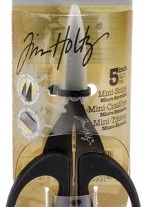 Tim Holtz Haberdashery Snip Scissors Set - Soft Grip Durable Snips 5 inch & Scissors 6 inch with Storage Tins - 2 Items, Black