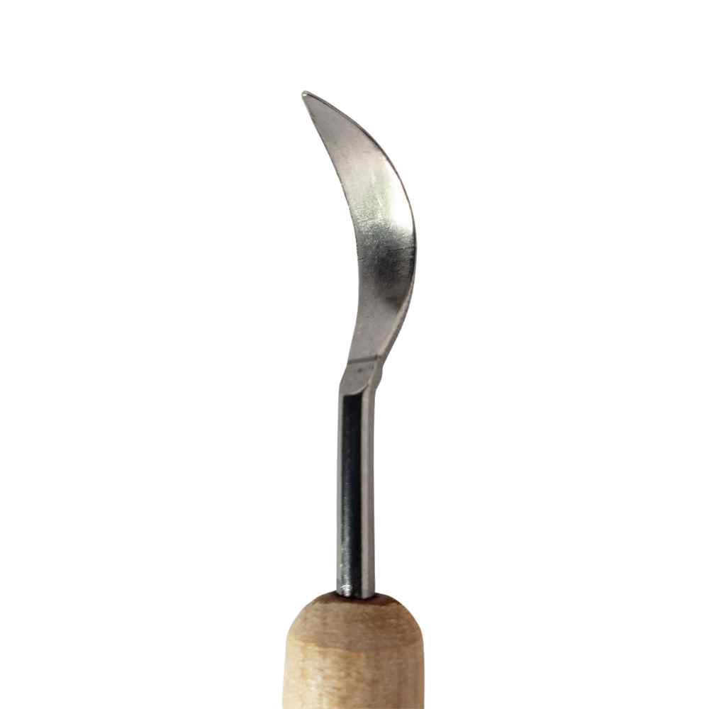 Stainless steel tool for smoothing, sculpting, trimming and piercing.