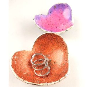 DIY Polymer Clay Heart shaped trinket dishes