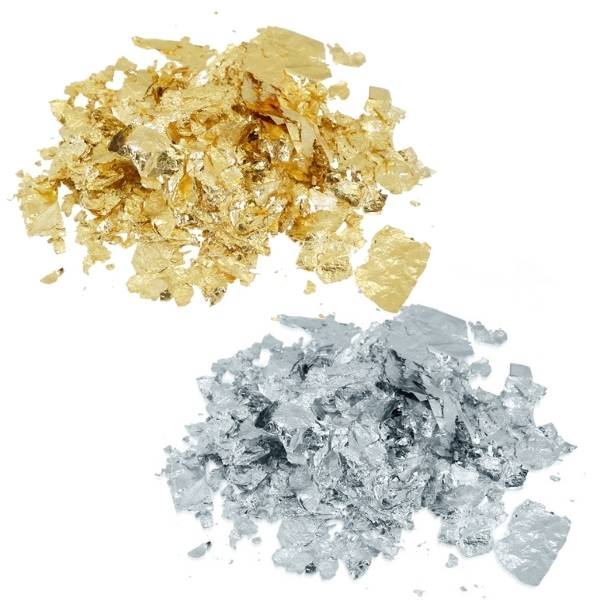 Gold Flakes for Resin, 3 Bottles Metallic Foil Flakes 5g per