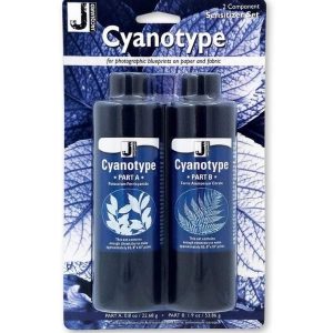Cyanotype Sun sensitive printing set used in jane Montieths cyano course