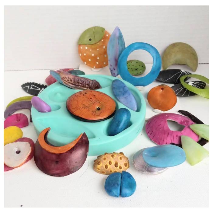 Flexible, silicone bead molds for resin and clay bead makers.