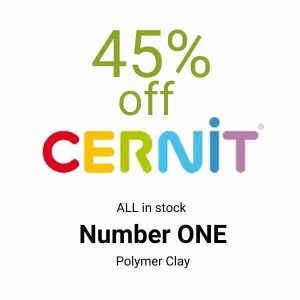 Ends Oct 1st. 45% off all Cernit polymer clay Number One series