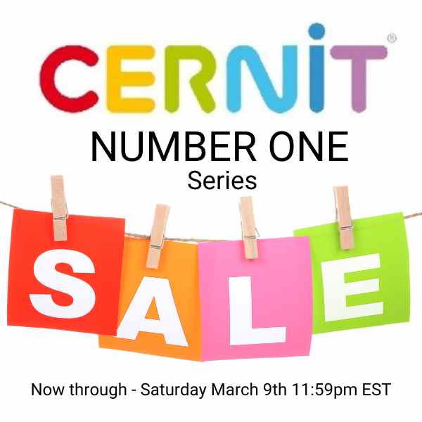 25% off all Cernit Number One series 56g polymer clay until saturday March 9th at midnight. Shipped from Canada.