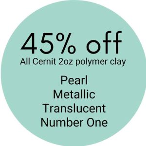 We are clearing out all 2oz Cernit brand polymer clay at 45% off. That's wholesale prices.