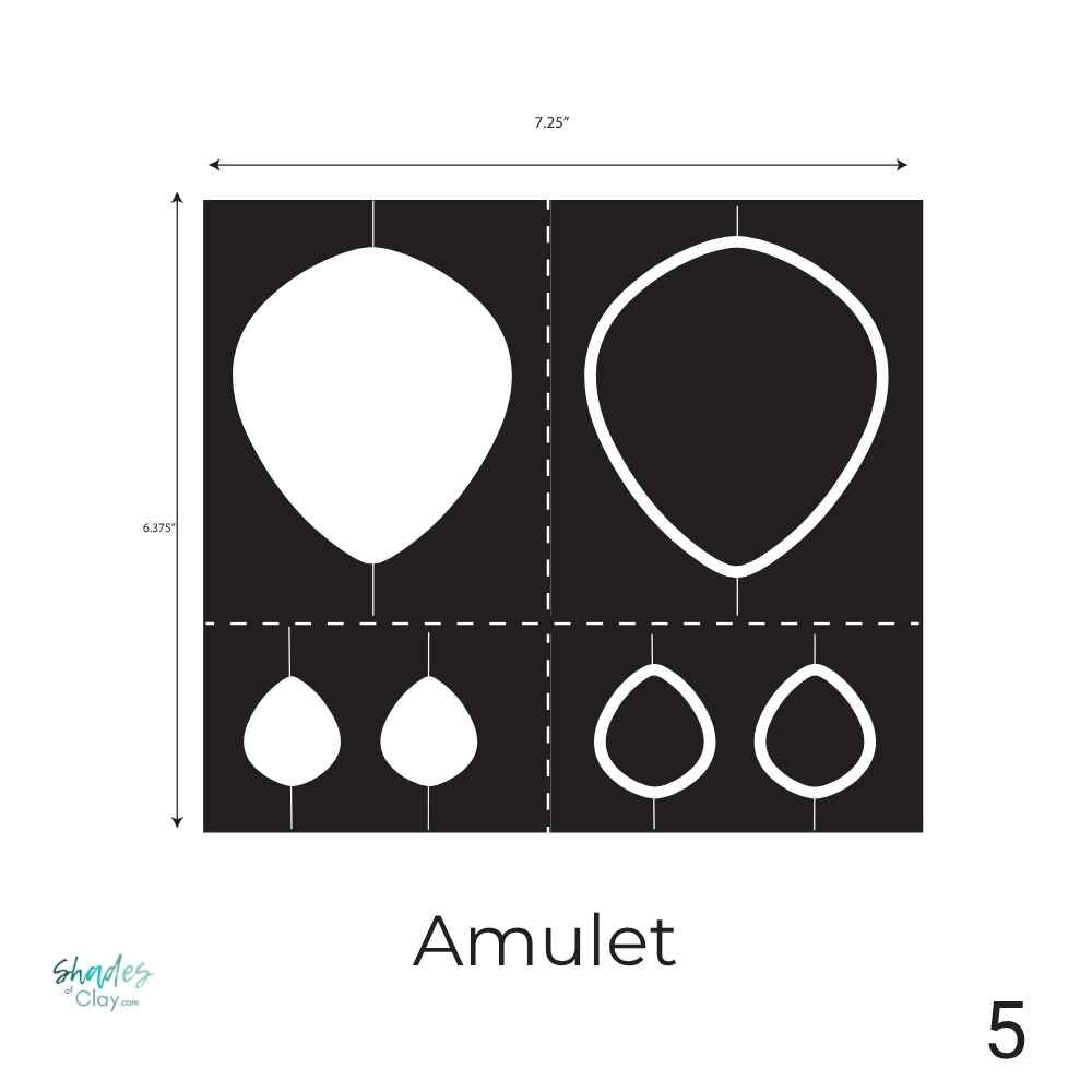 CaBezel mold for jewelry making – Amulet shape with bezel and cabochon